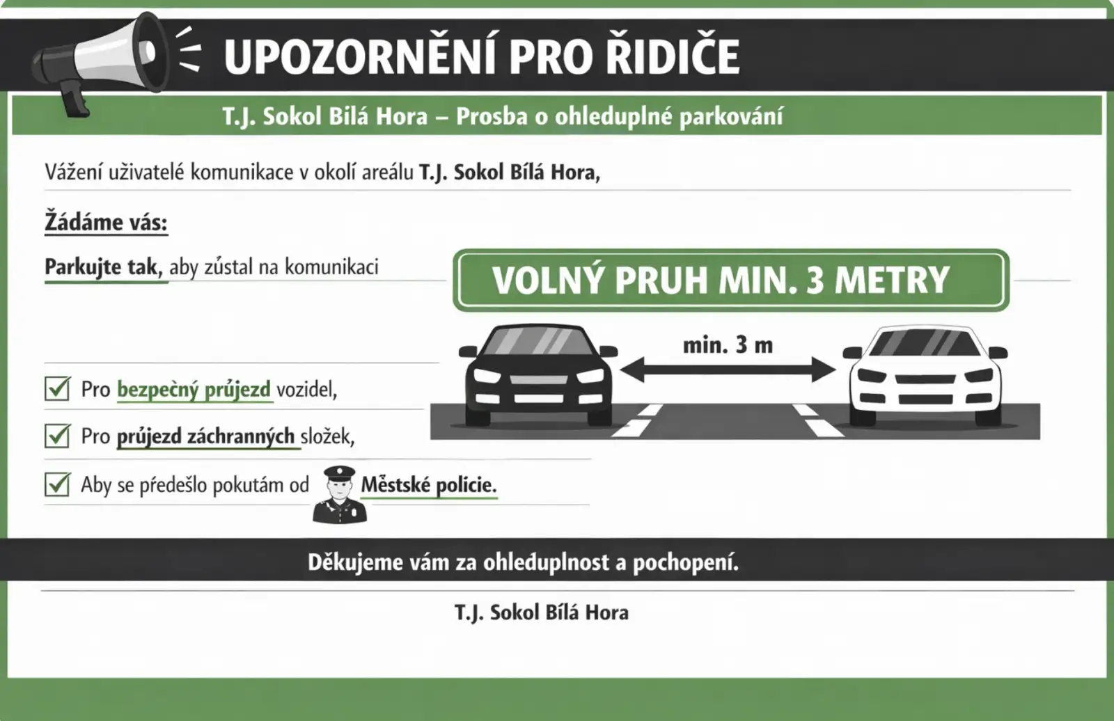 Parkování v okolí areálu
