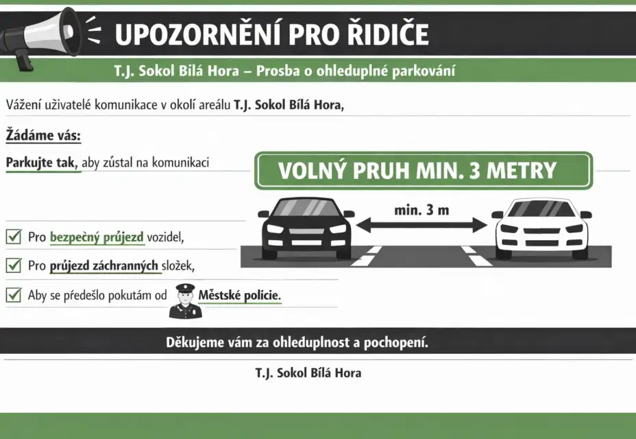 Parkování v okolí areálu